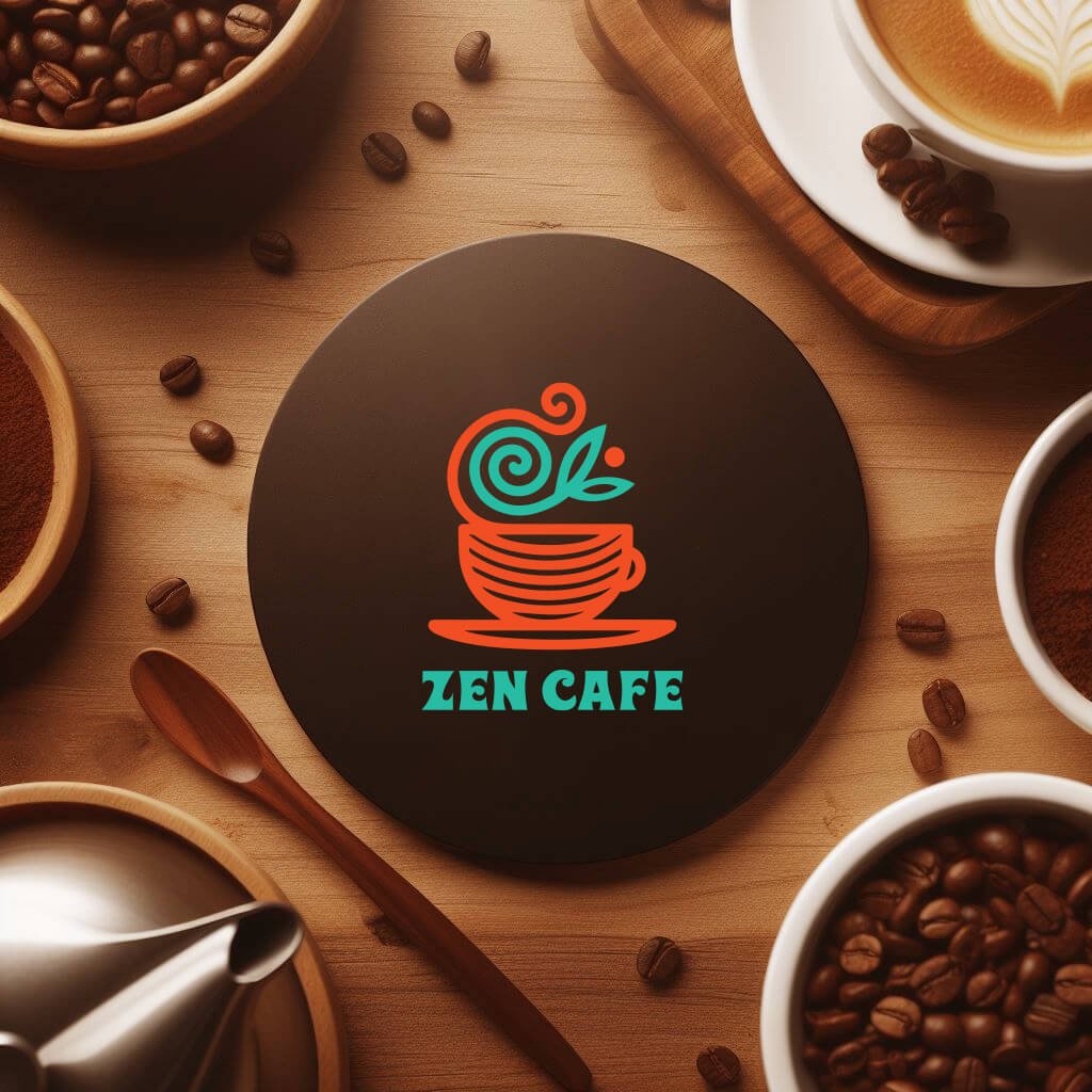 Zen Cafe brand identity mockup